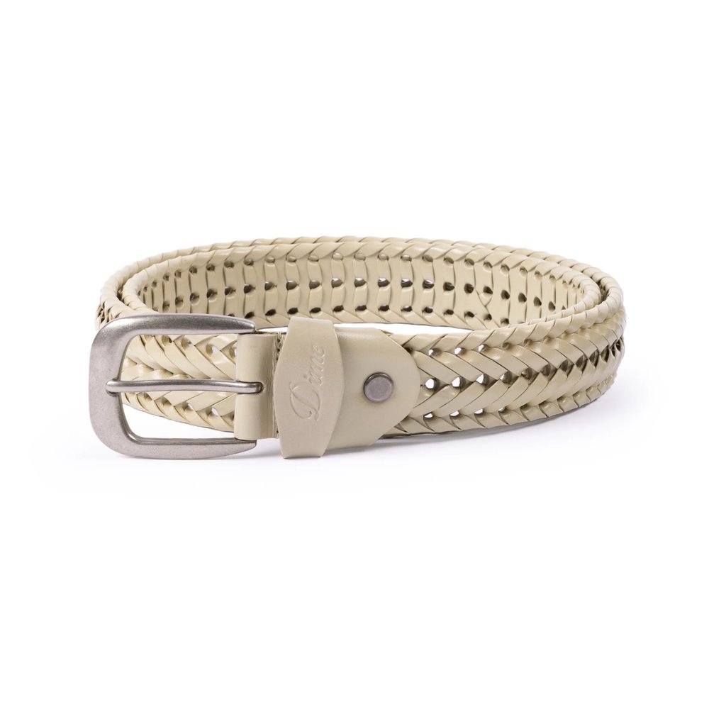 DIME BRAIDED LEATHER BELT KHAKI