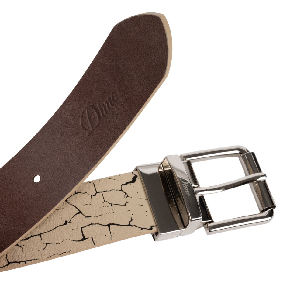 DIME REVERSIBLE LEATHER BELT KHAKI