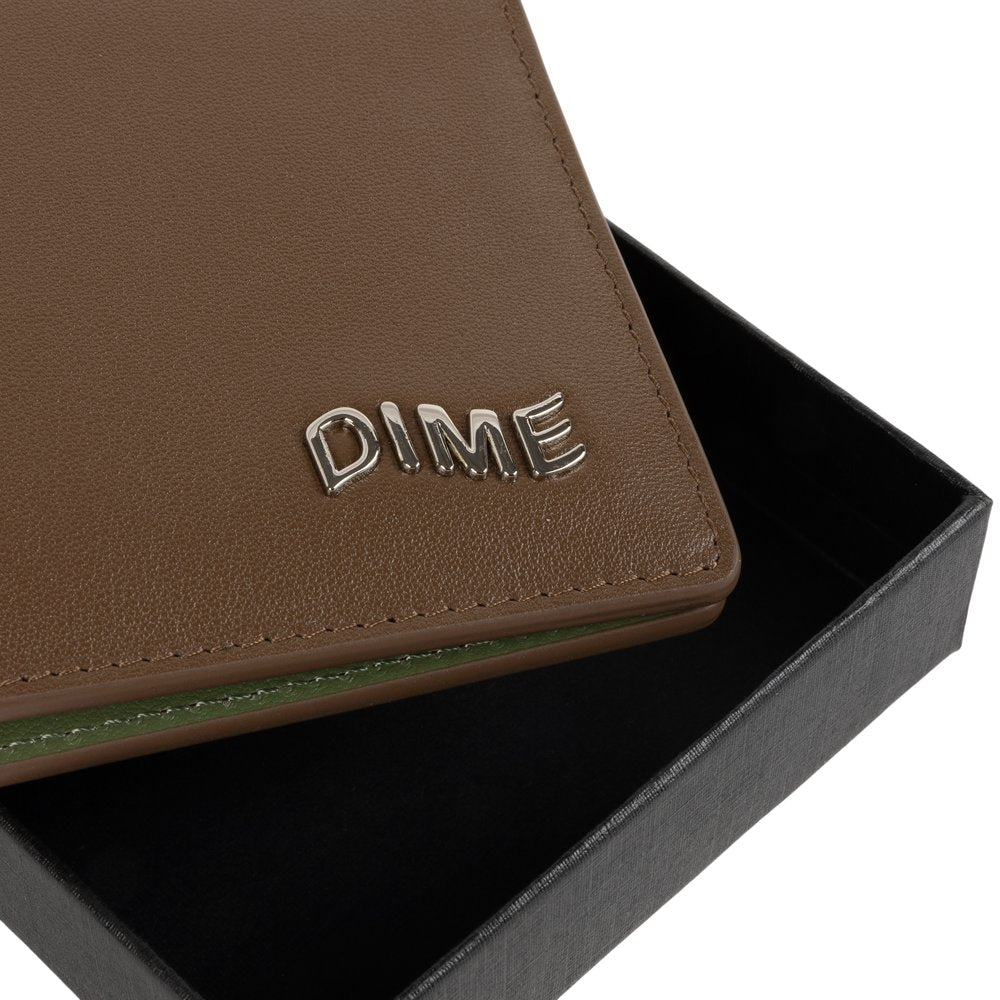 DIME LEATHER BIFOLD WALLET BROWN