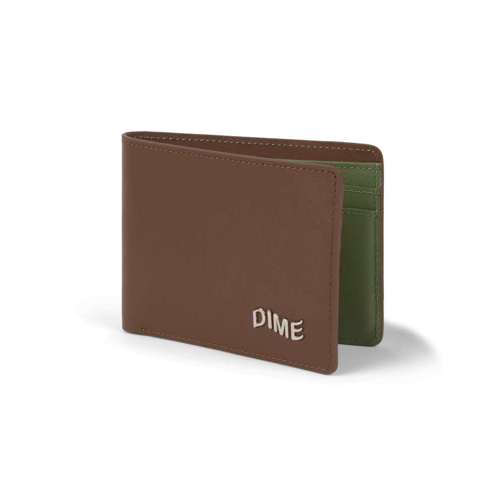 DIME LEATHER BIFOLD WALLET BROWN