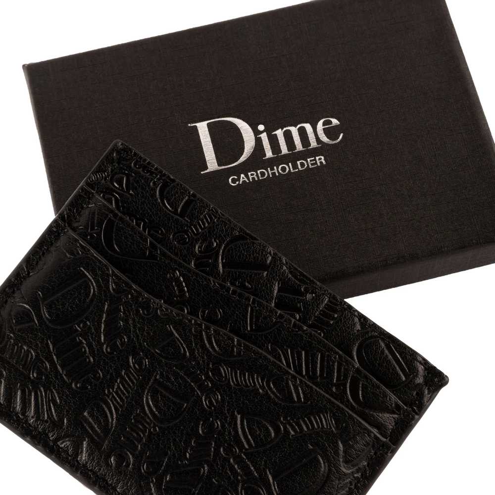 DIME HAHA LEATHER CARDHOLDER BLACK