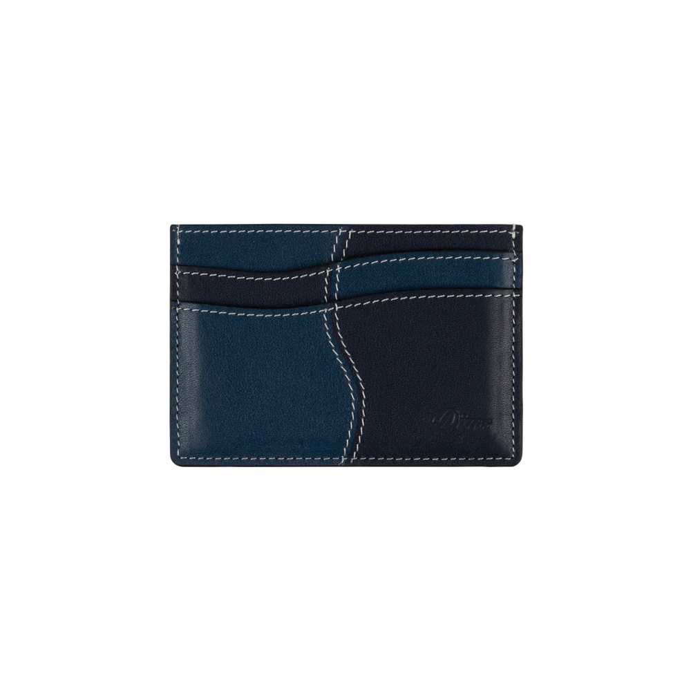 DIME WAVE LEATHER CARDHOLDER NAVY BLUE