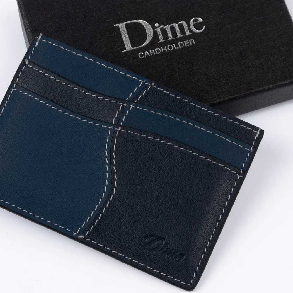 DIME WAVE LEATHER CARDHOLDER NAVY BLUE