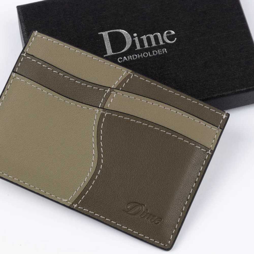 DIME WAVE LEATHER CARDHOLDER KHAKI