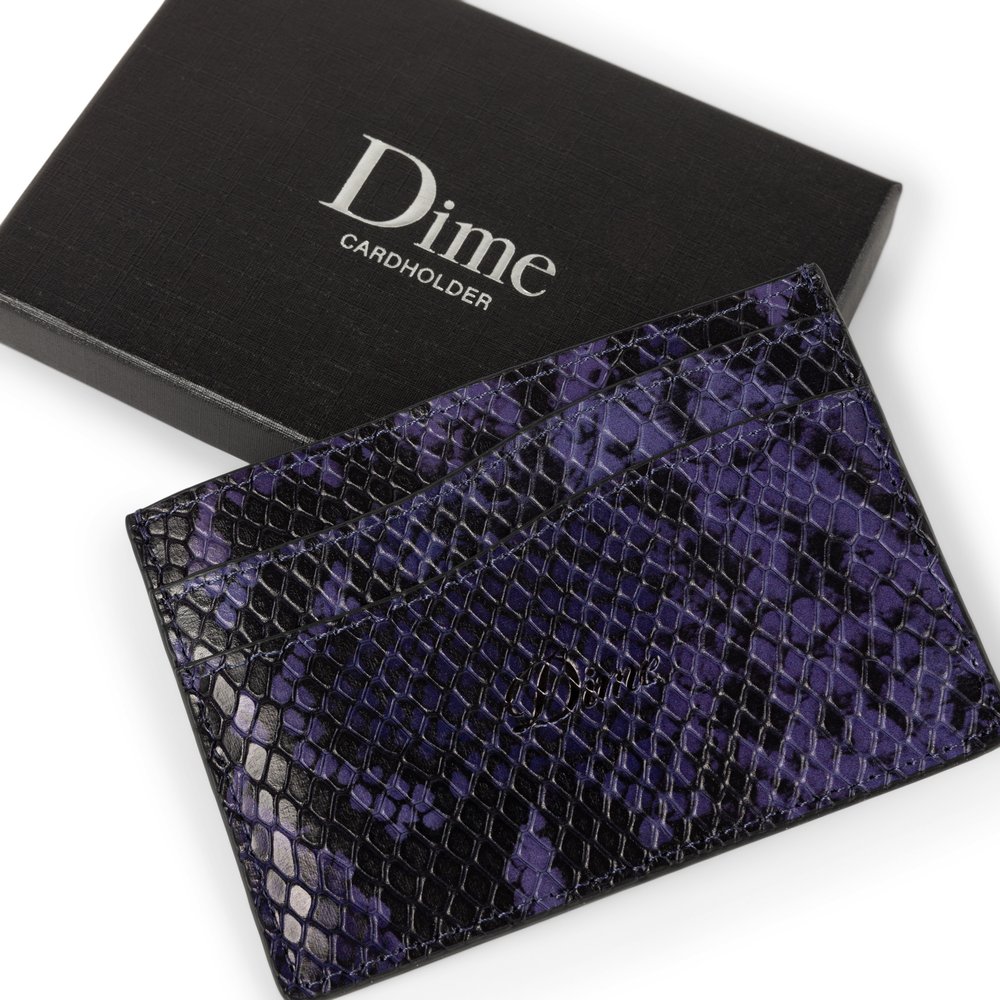 DIME EMBOSSED LEATHER CARDHOLDER PURPLE