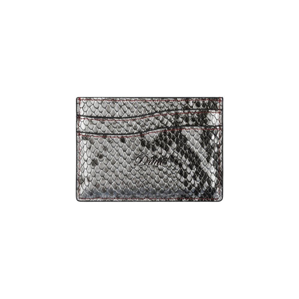 DIME EMBOSSED LEATHER CARDHOLDER SILVER