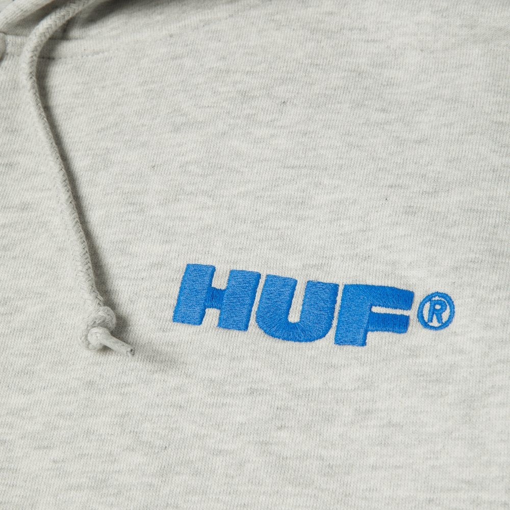 HUF ALL CAPS FZ HOODIE GREY