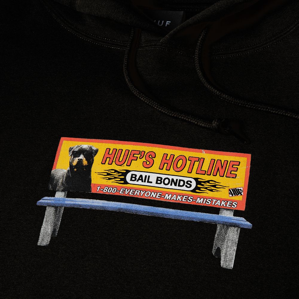 HUF BAIL BONDS PO HOODIE BLACK