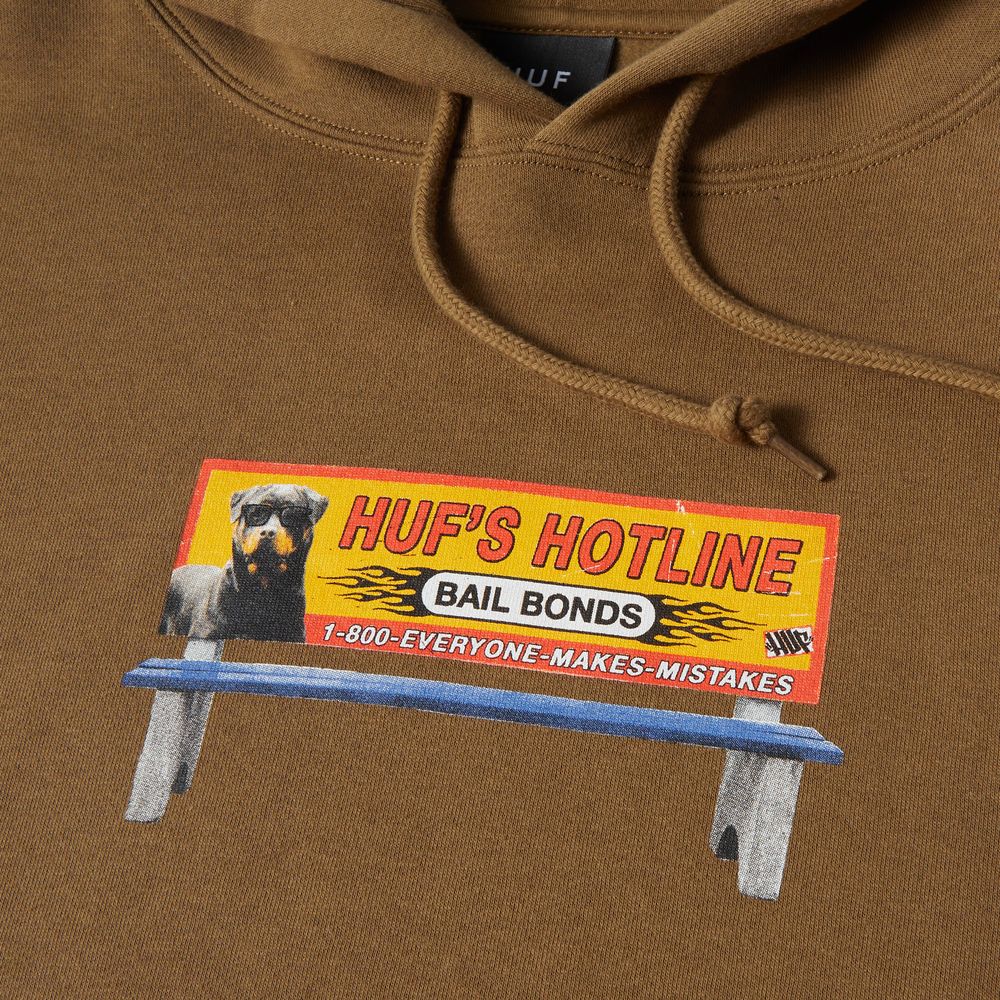 HUF BAIL BONDS PO HOODIE BROWN