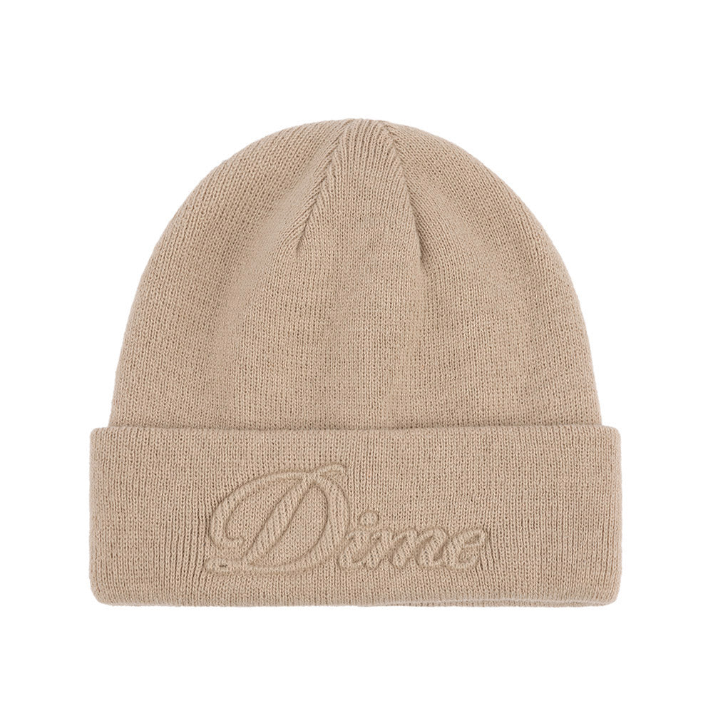 DIME CURSIVE FOLD BEANIE CREAM
