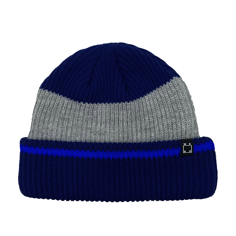 WKND STRIPE BEANIE BLUE