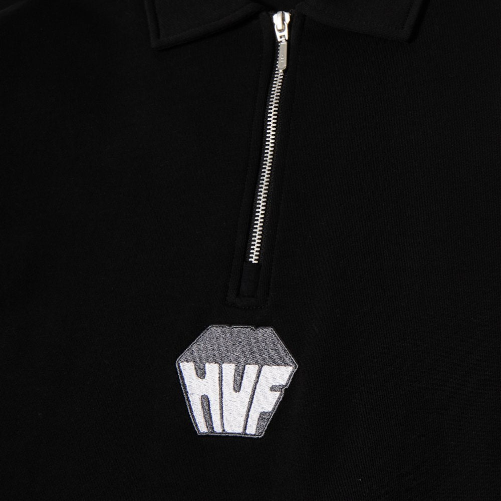 HUF BIG BLOCK 1/4 ZIP FRENCH BLACK