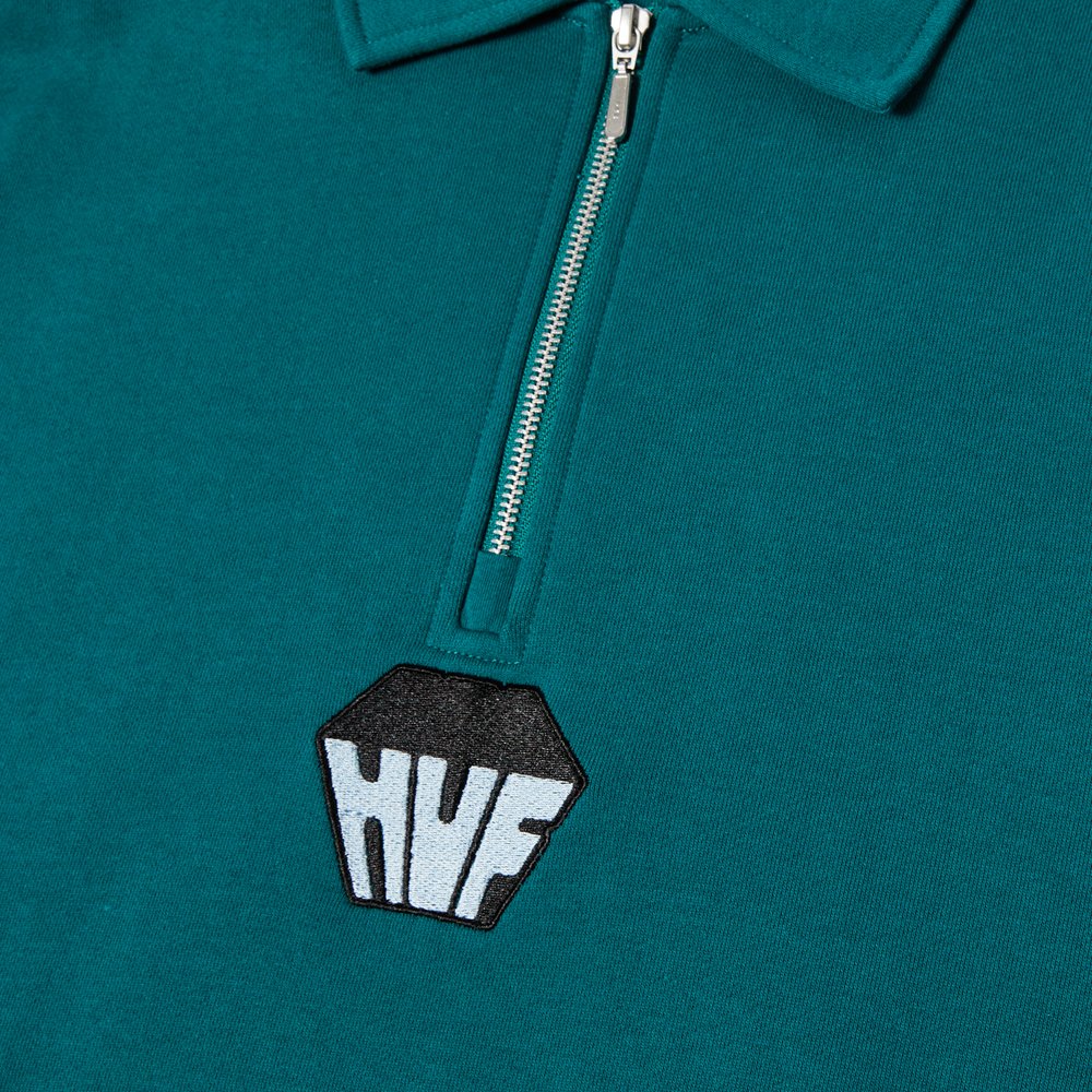 HUF BIG BLOCK 1/4 ZIP FRENCH TURQUOISE