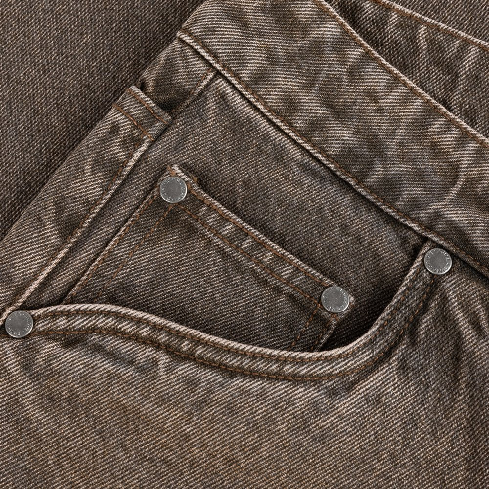 DIME BAGGY DENIM PANTS BROWN