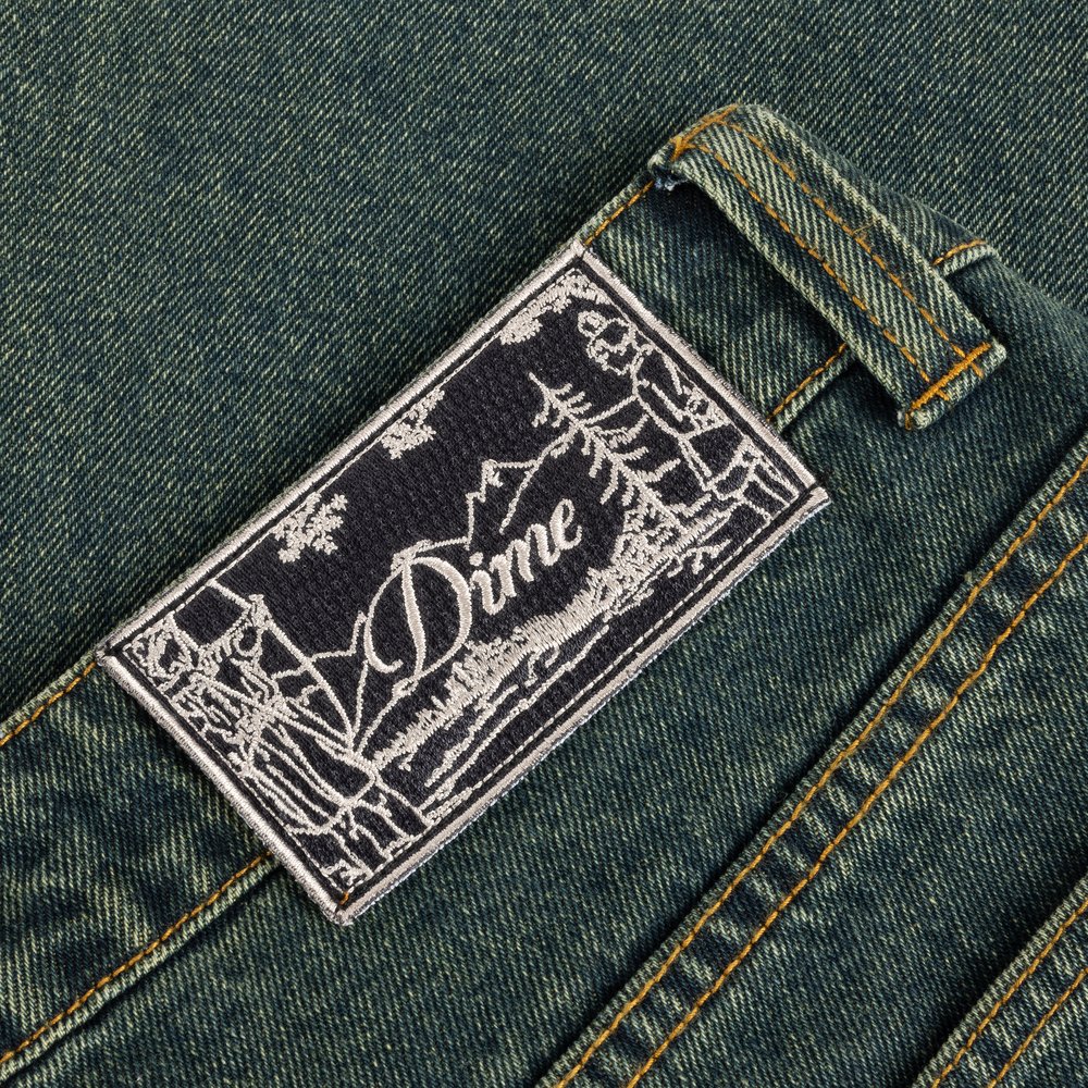 DIME BAGGY DENIM PANTS DARK GREEN