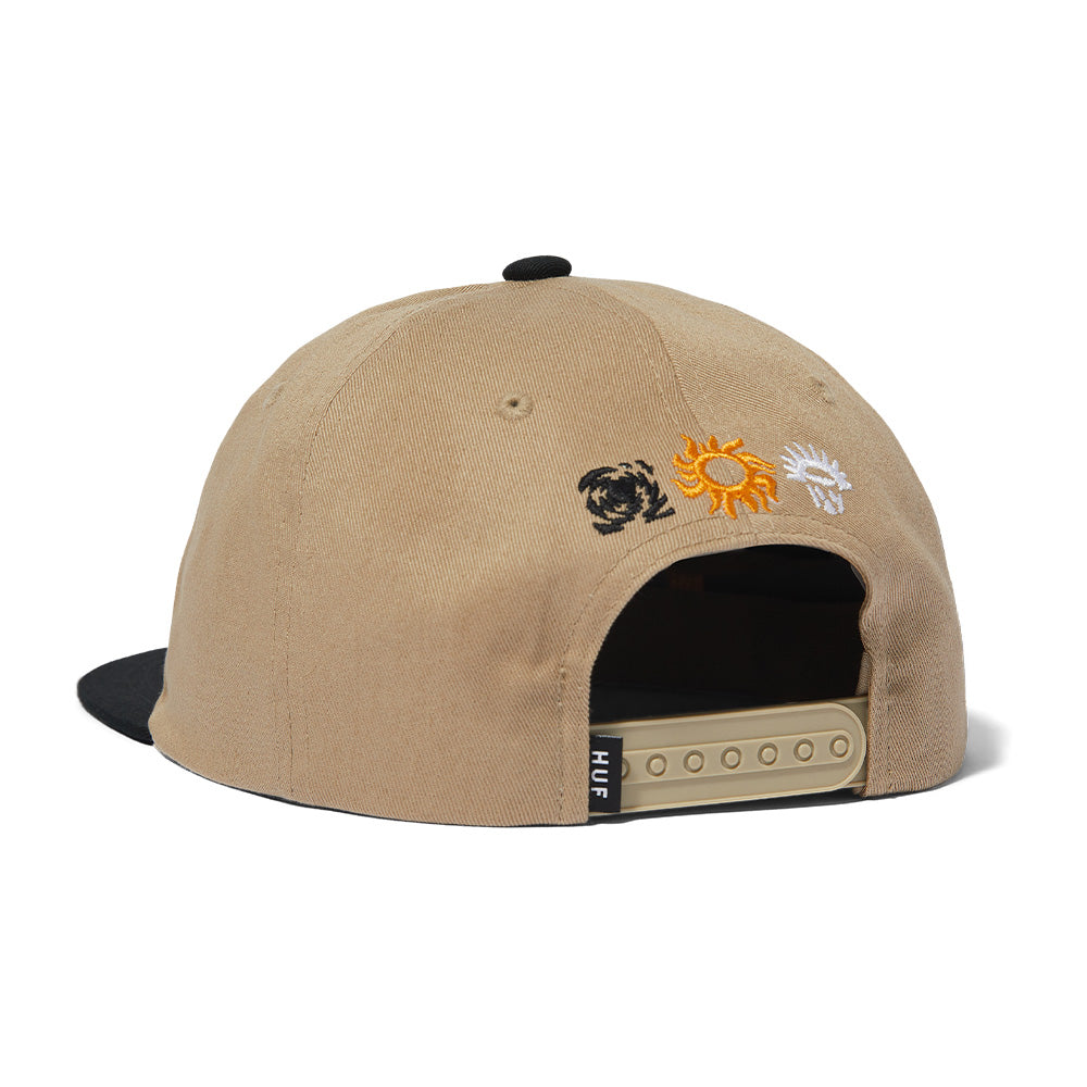 HUF MOVEMENT 6 PANEL SNAPBACK BROWN