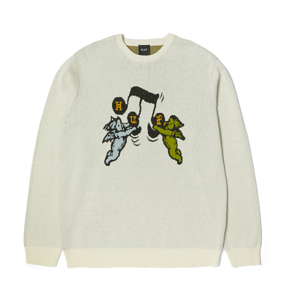 HUF SONG ITARSIA SWEATER CREAM
