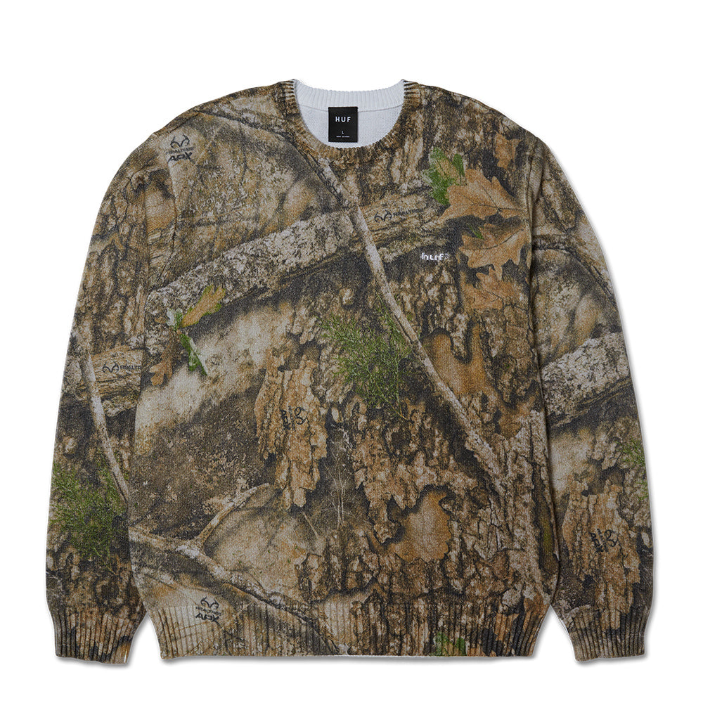 HUF X REALTREE SWEATER GREEN CAMO
