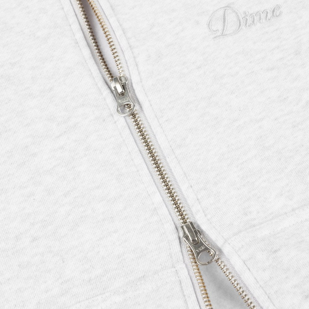 DIME CURSIVE ZIP HOODIE GREY
