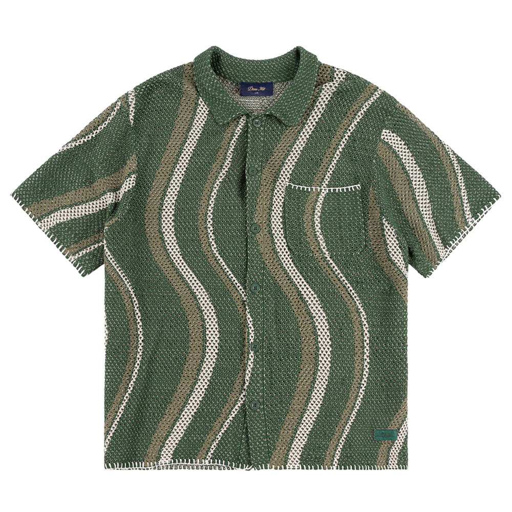 DIME SOLEIL BUTTON-UP KNIT GREEN