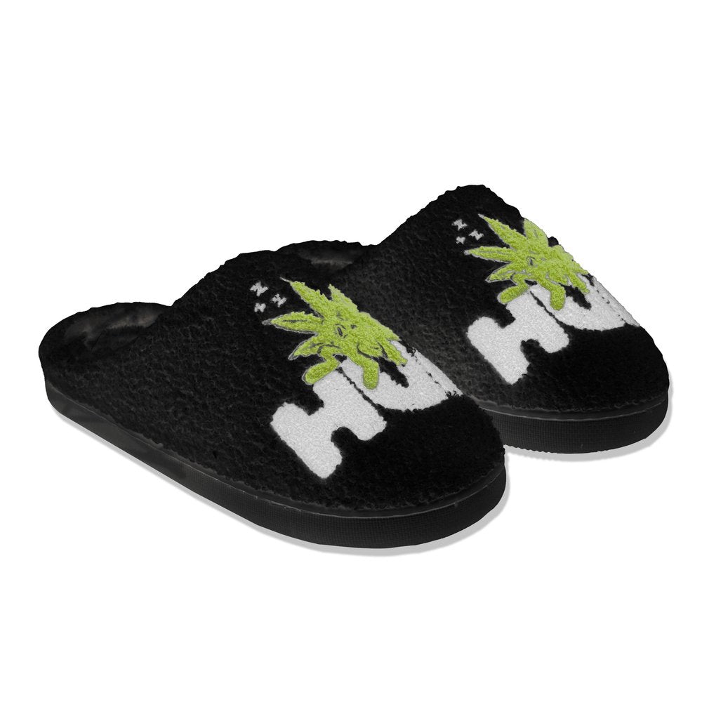 HUF FUZZY SLIPPER BLACK