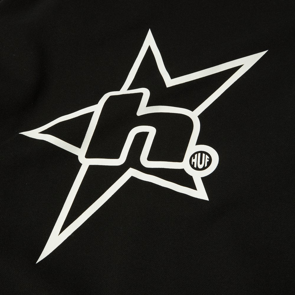 HUF H STAR LOGO HOODIE BLACK