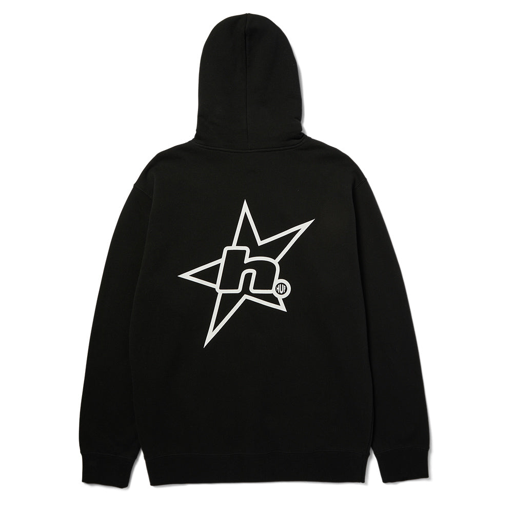 HUF H STAR LOGO HOODIE BLACK
