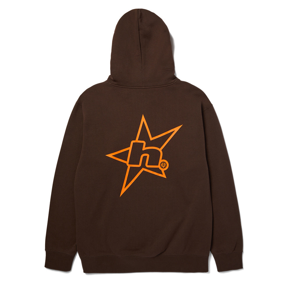 HUF H STAR LOGO HOODIE BROWN