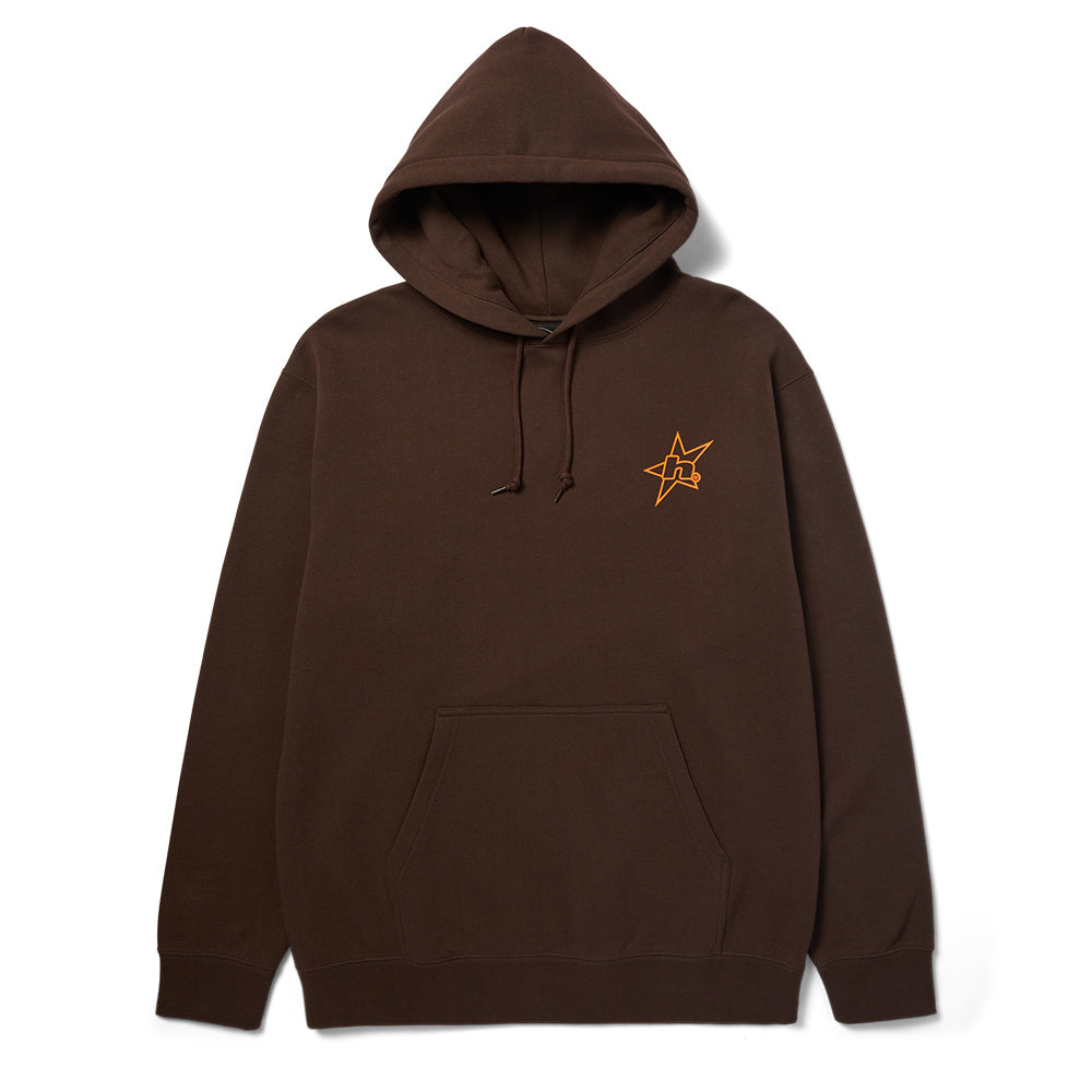 HUF H STAR LOGO HOODIE BROWN