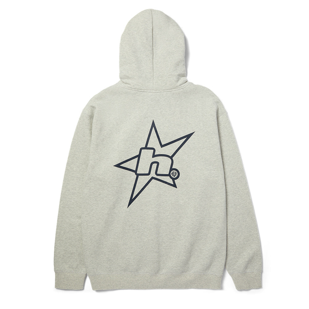 HUF H STAR LOGO HOODIE GREY