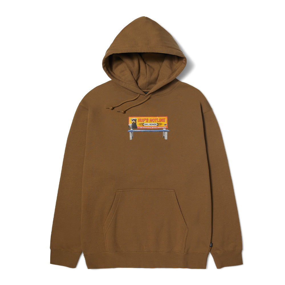 HUF BAIL BONDS PO HOODIE BROWN