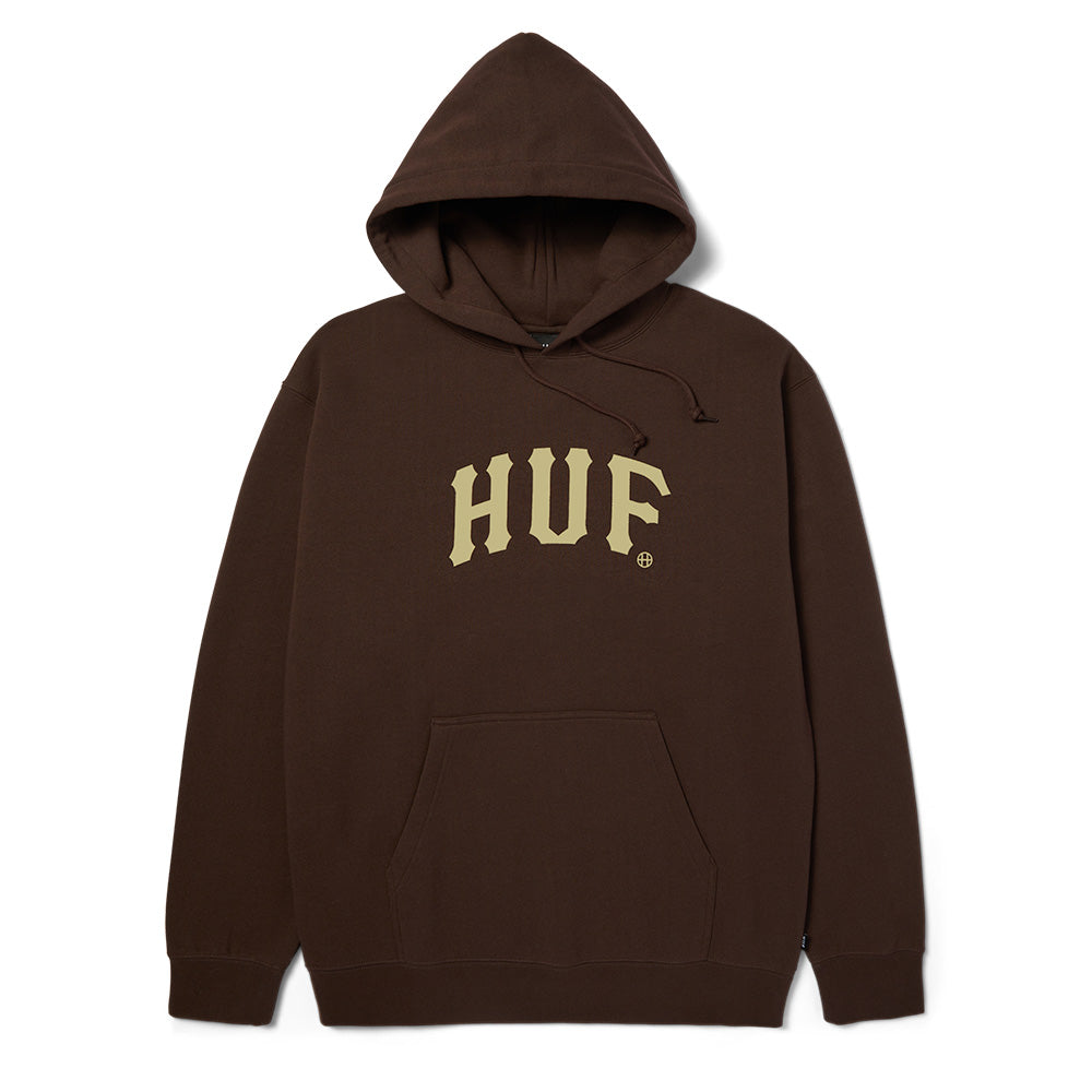 HUF ARCH HOODIE BROWN