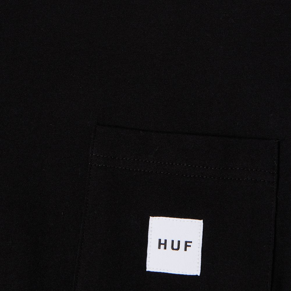 HUF SET BOX LOGO POCKET TEE BLACK