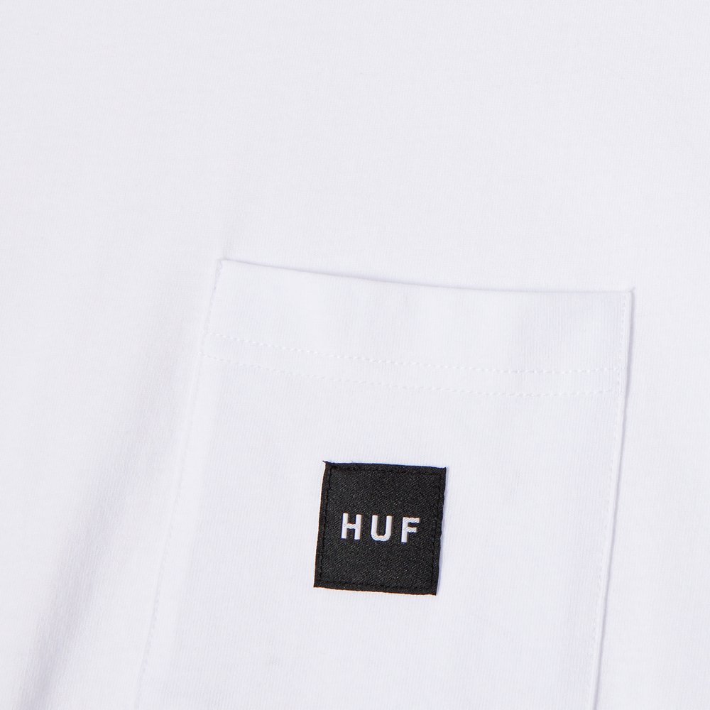 HUF SET BOX LOGO POCKET TEE WHITE