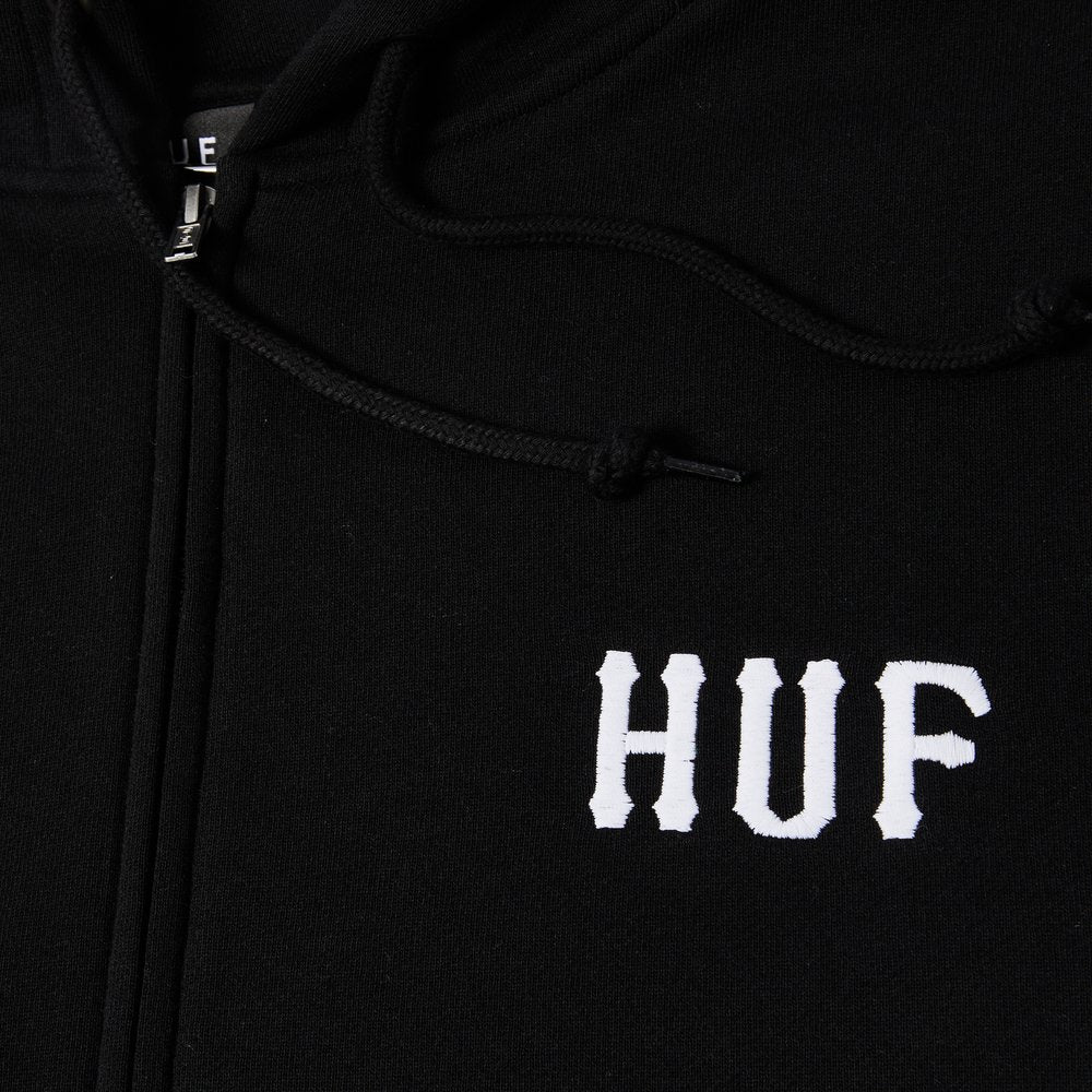 HUF SET CLASSIC LOGO ZIP HOODIE BLACK