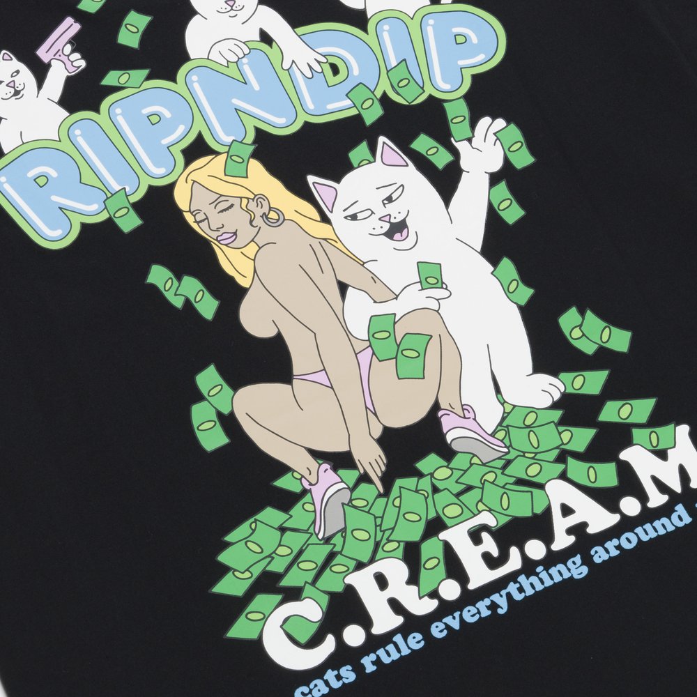 RIPNDIP CLUB CREAM TEE BLACK