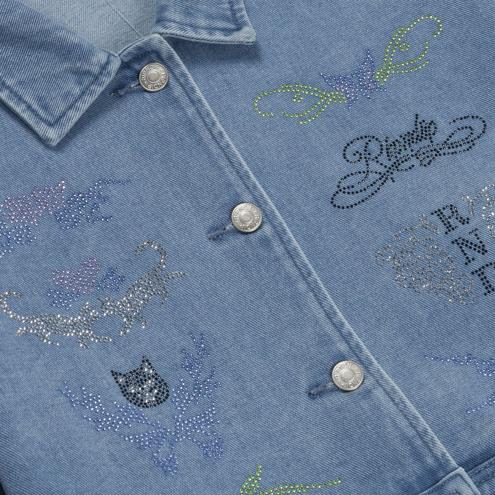 RIPNDIP HYAENA CROPPED DENIM JACKET