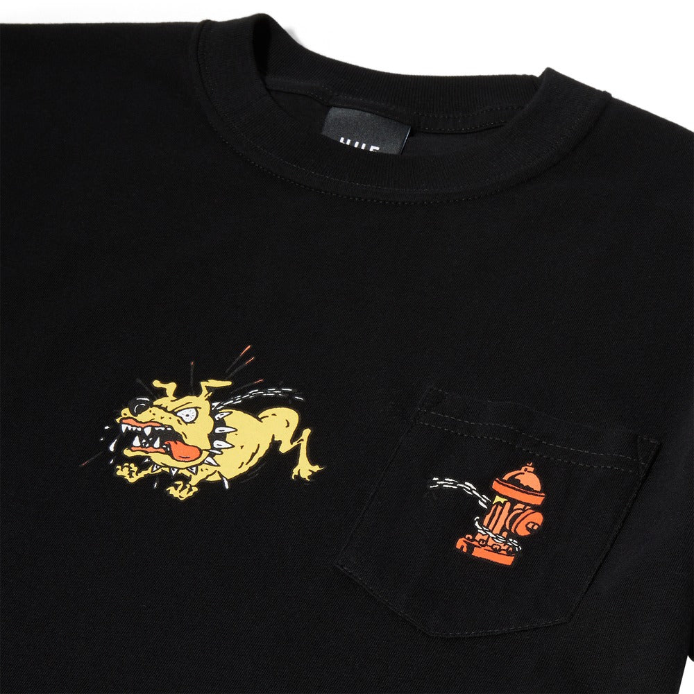 HUF JUNKYARD DOG POCKET TEE BLACK