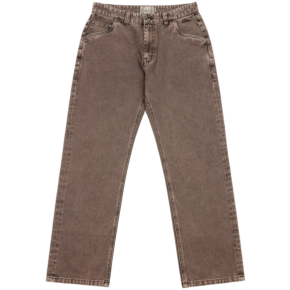 DIME STRAIGHT DENIM PANTS BROWN