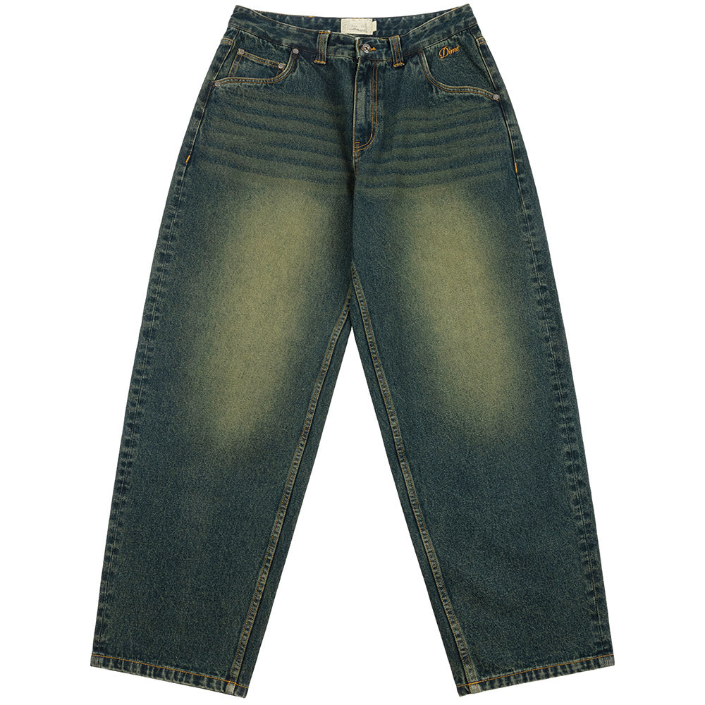 DIME BAGGY DENIM PANTS DARK GREEN