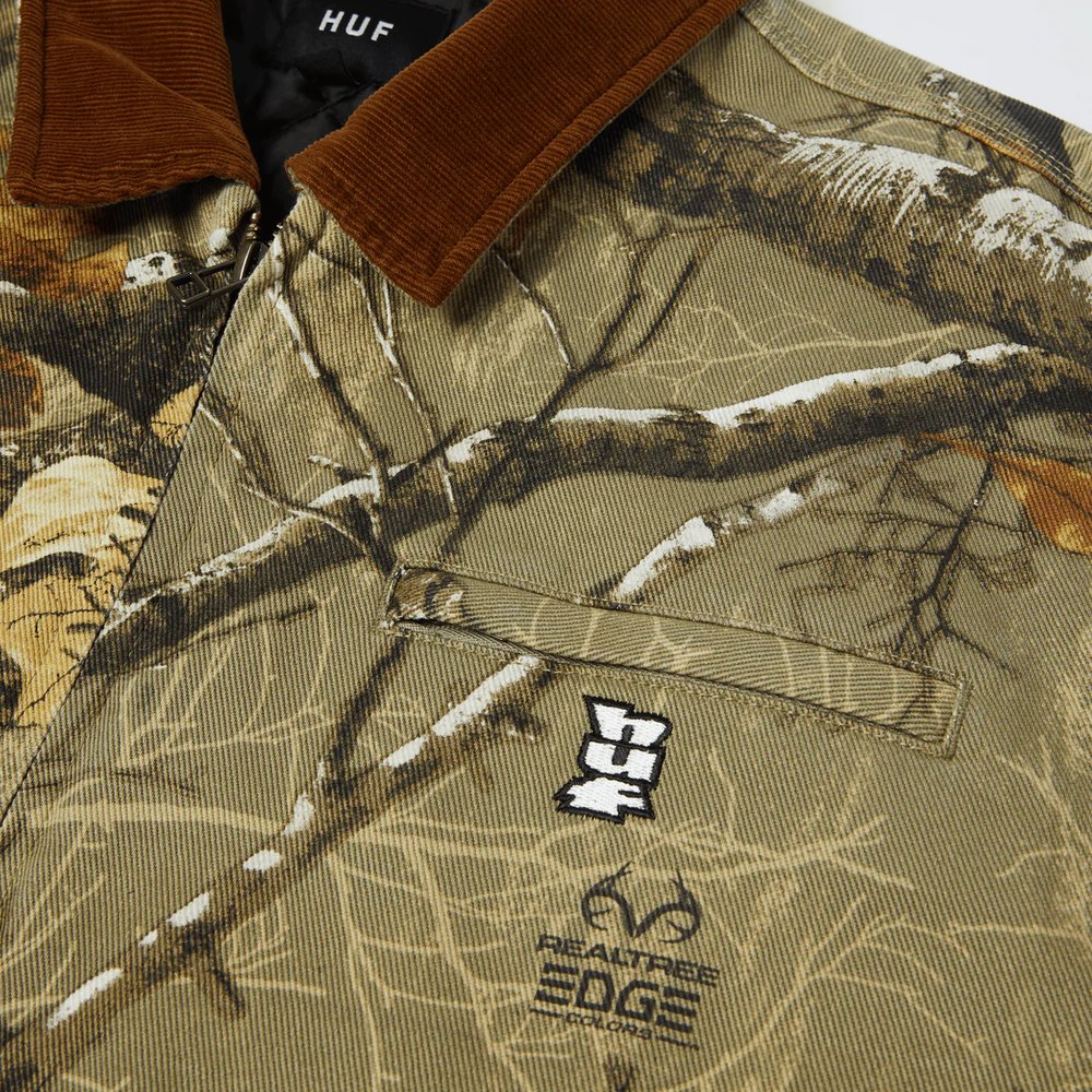 HUF X REALTREE MEGABLAST WORK JACKET GREEN CAMO