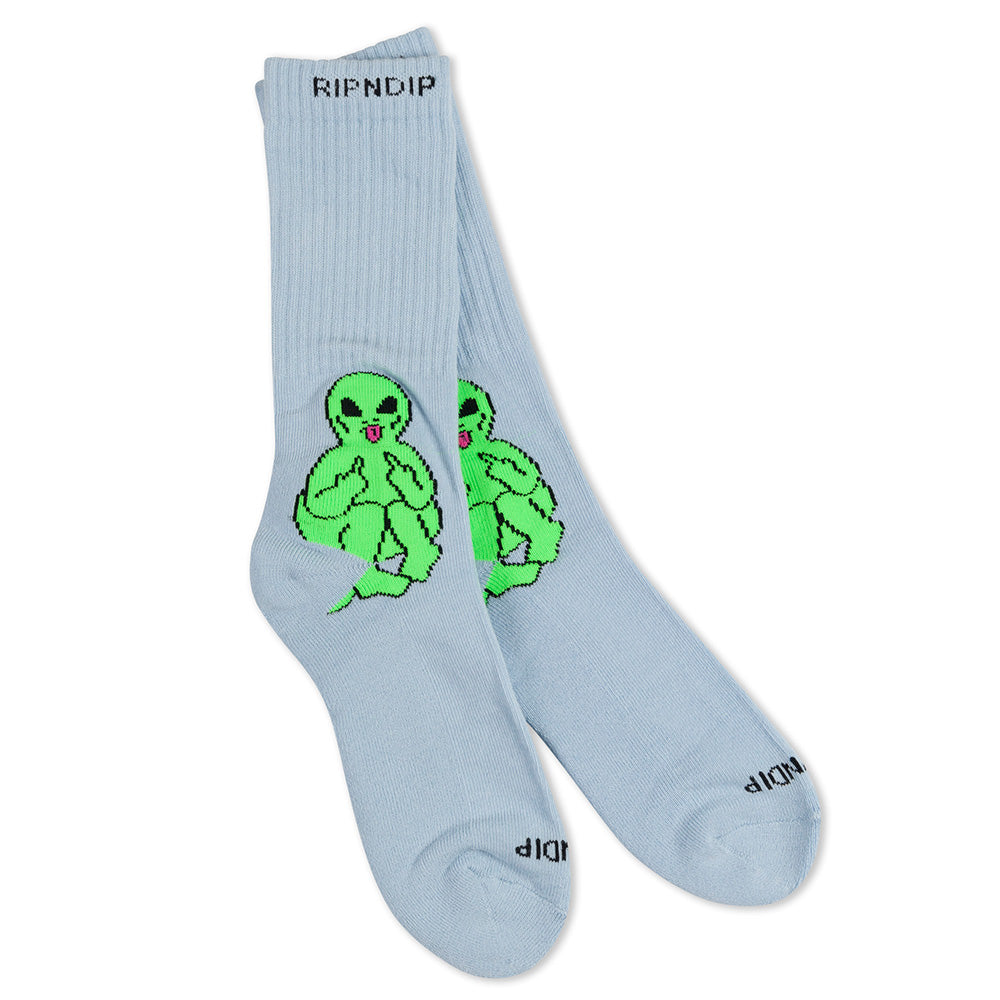 RIPNDIP LORD ALIEN SOCKS LIGHT BLUE