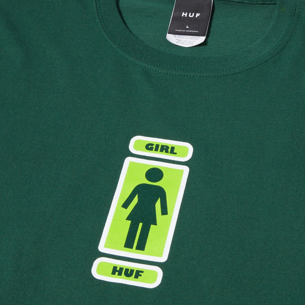 HUF X GIRL SPRINGWOOD TEE DARK GREEN