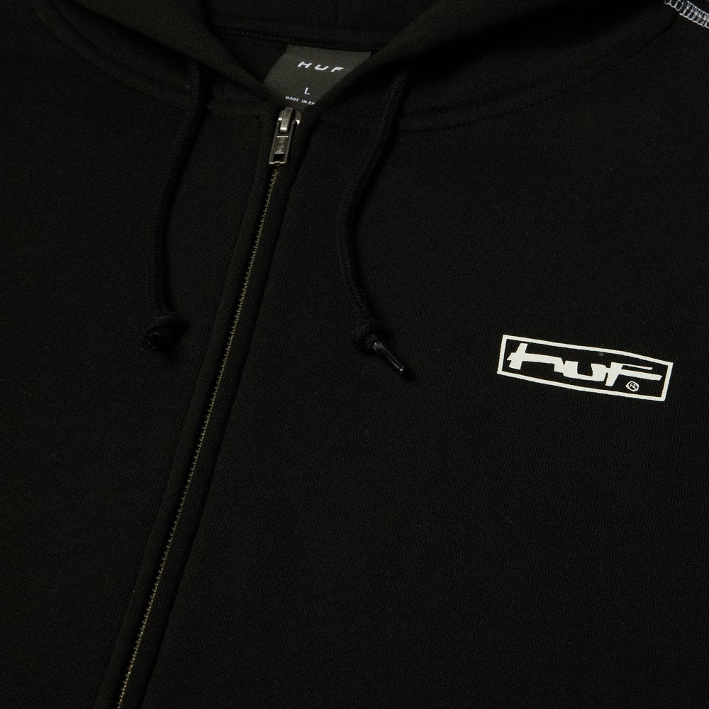 HUF STRETCH FZ HOODIE BLACK