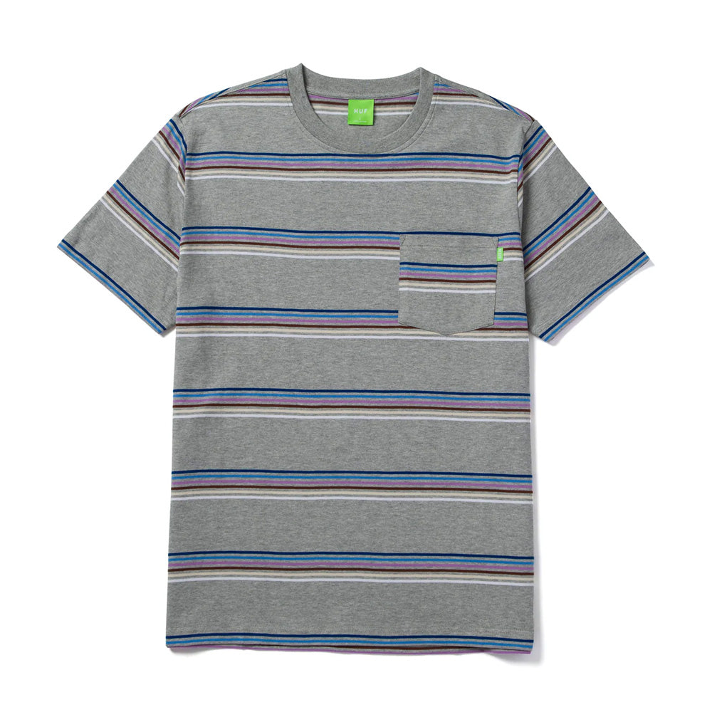 HUF BOLINAS STRIPE POCKET TEE GREY