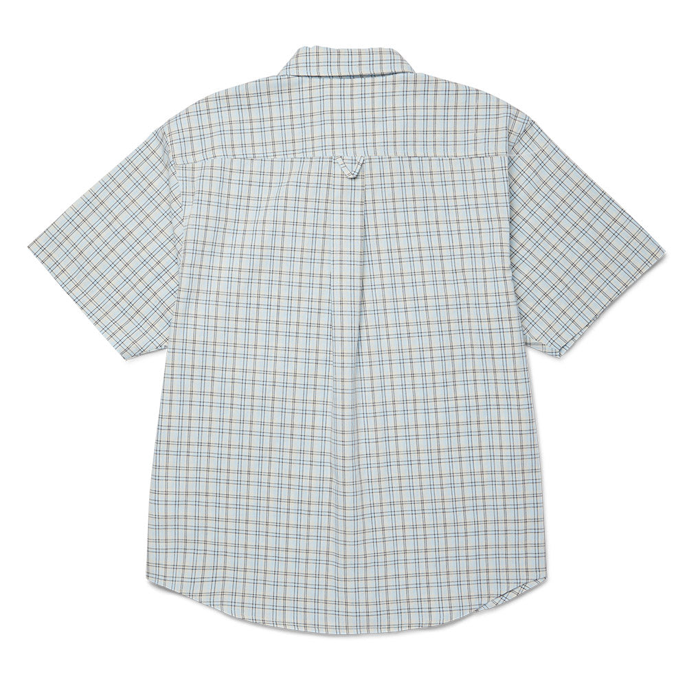 HUF TOTAL ECLIPSE PLAID SHIRT LIGHT BLUE