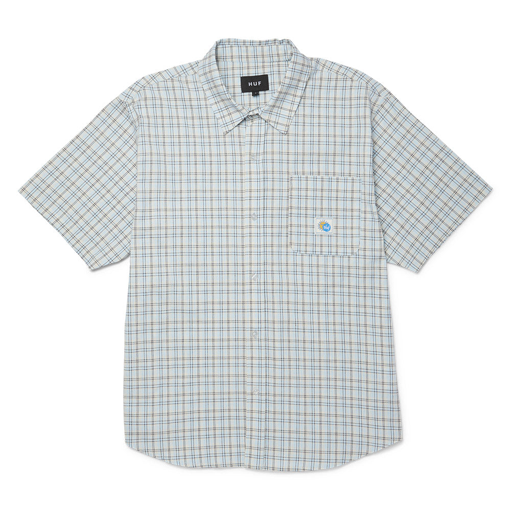 HUF TOTAL ECLIPSE PLAID SHIRT LIGHT BLUE