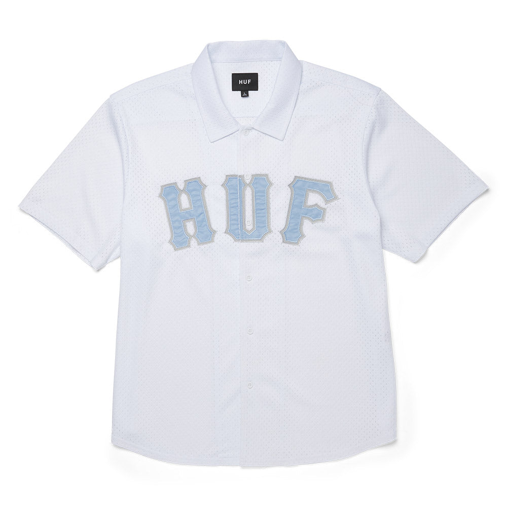 HUF ARCH MESH BUTTON UP WHITE