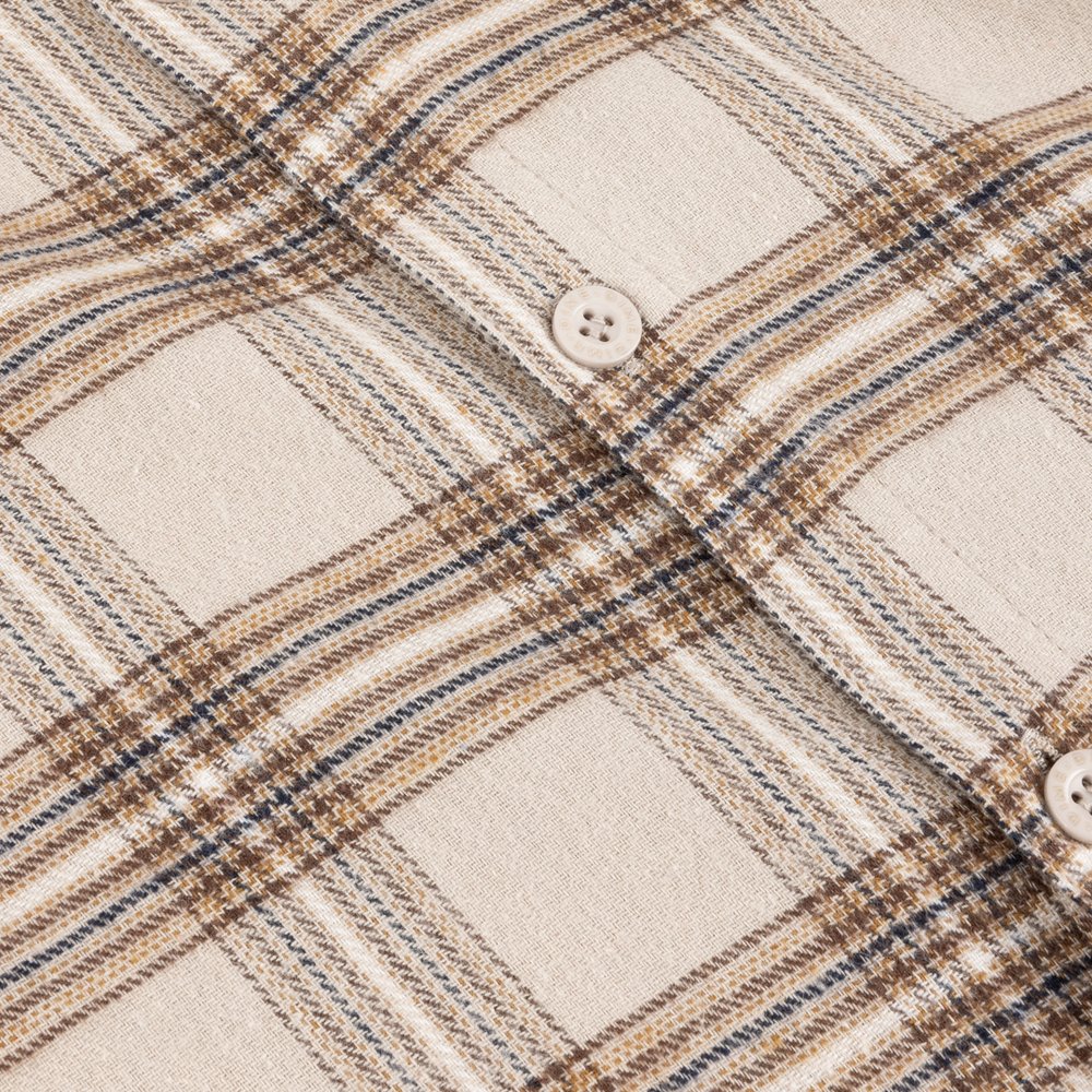 DIME PLAID FLANNEL SHIRT CREAM