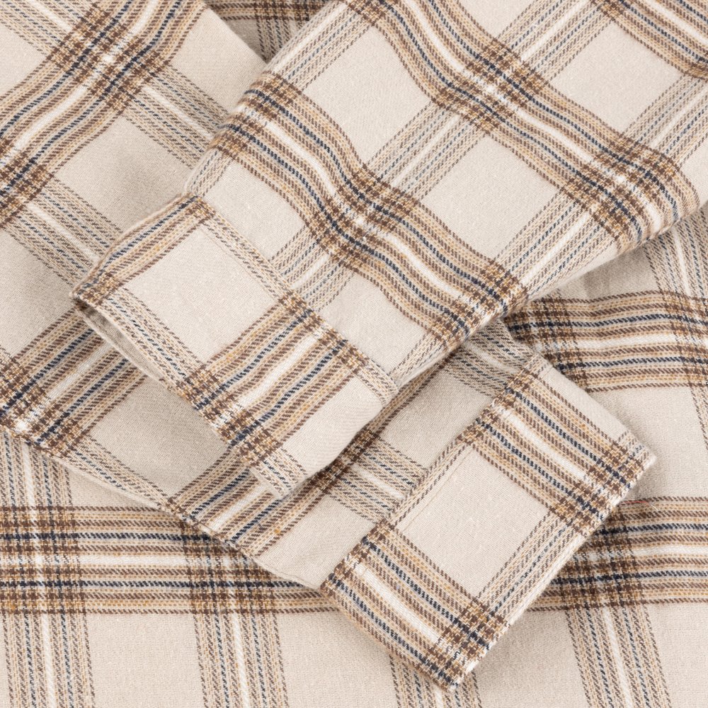 DIME PLAID FLANNEL SHIRT CREAM